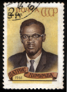 Patrice Lumumba på sovjetisk minnefrimerke 1961, samme år som han ble drept. (Kilde: Wikimedia Commons)