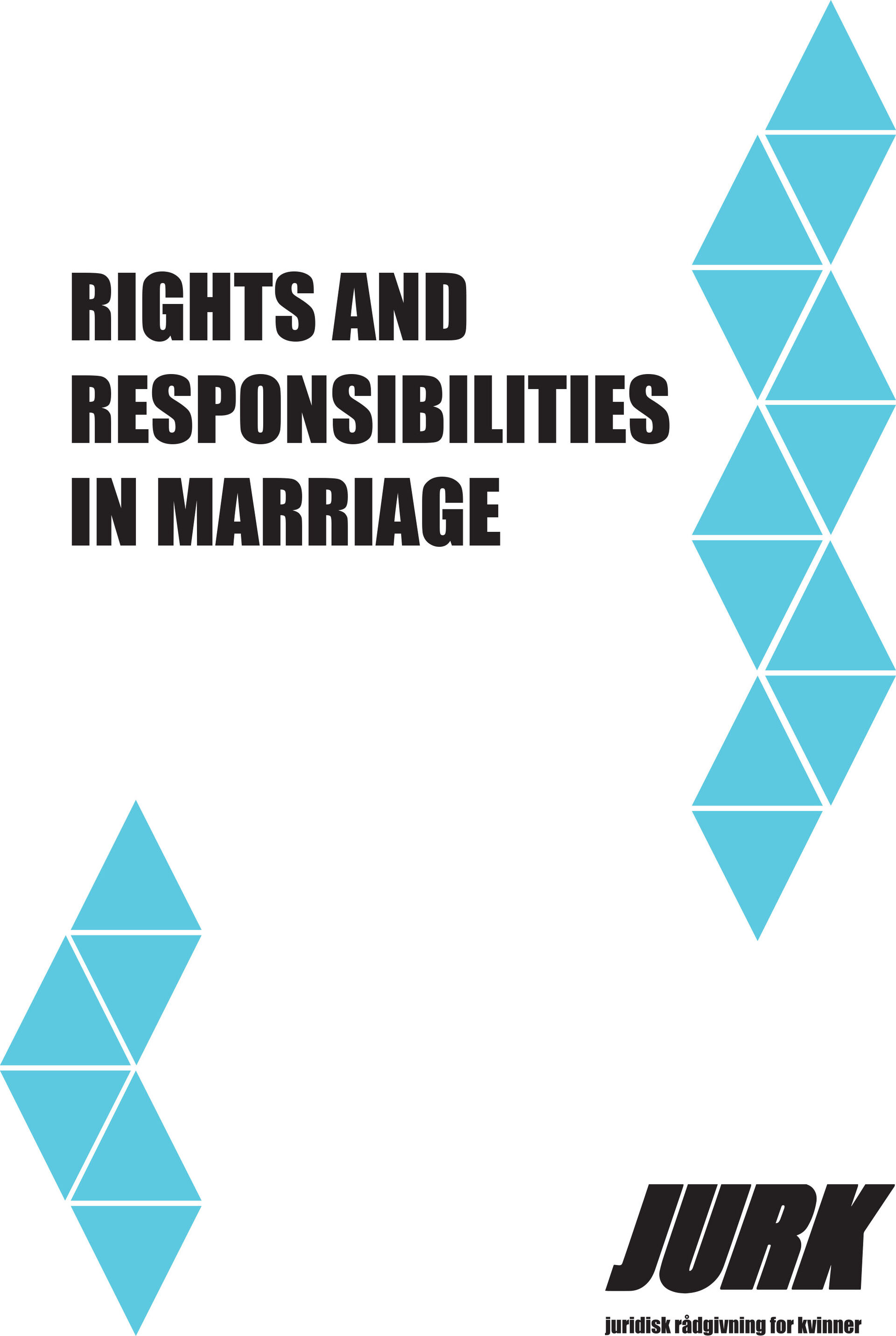 Brochure cover: Rights and responsibilities in marriage