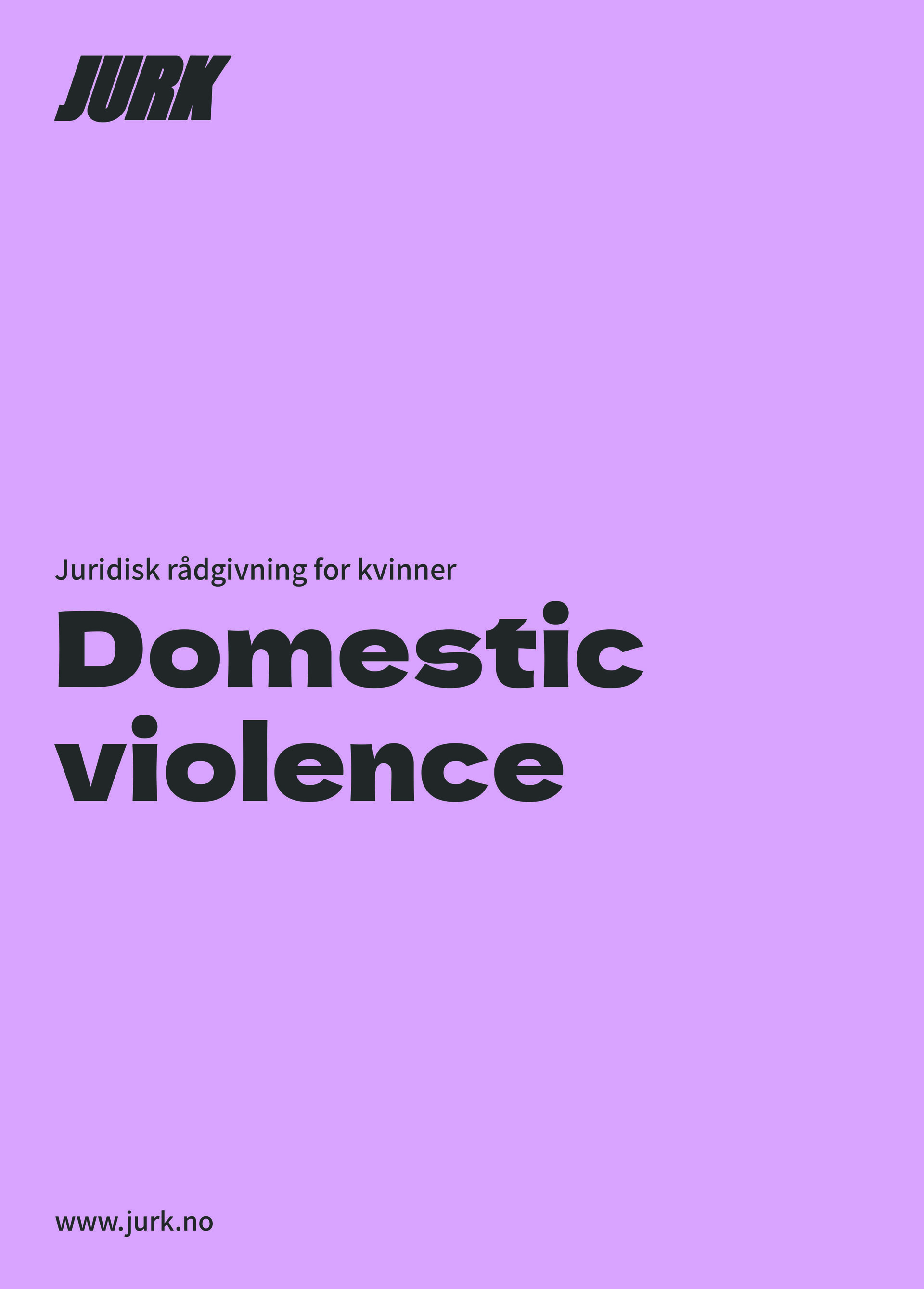 Brochure cover: Domestic violence