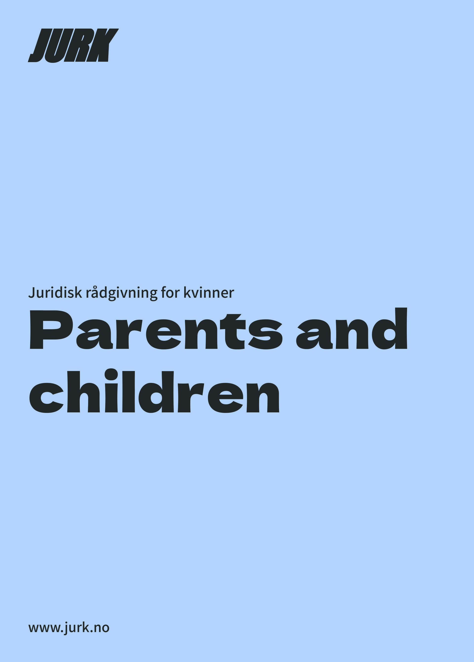Brochure cover: Parents and children