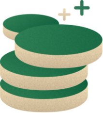 Grønt ikon med mynter stablet