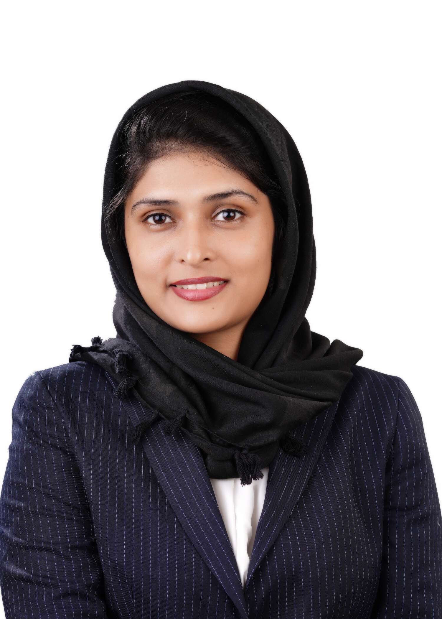 Representation Officer Naheeda smiling professionally right in front of the camera with a white background.